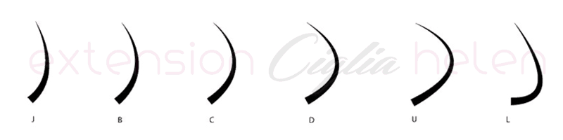 tipi-di-extension-curvature J, B, C, D, U, L, -ciglia